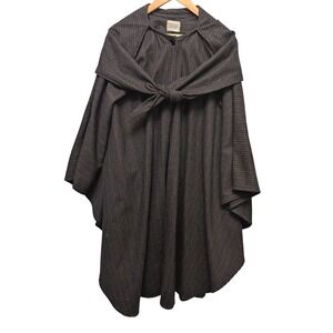 Strada Vintage Wool Blend Hooded Cape Cloak Pinstripe Cosplay Ren Fest Gothic